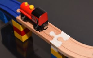 3D Printed Train Track to Duplo Converter Built
